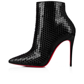 Christian Louboutin Spikita Booty So Kate 100 mm Black/lin Black Patent