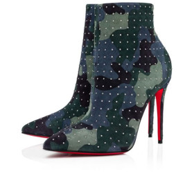 Christian Louboutin Spikita Booty So Kate 100 mm Multi/silver Suede Calfskin