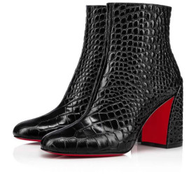 Christian Louboutin Turela Booty 85 mm Black Calf Shoes