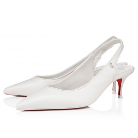 Christian Louboutin Sporty Kate Sling 55 Mm Sling Back Pumps Nappa Leather Bianco