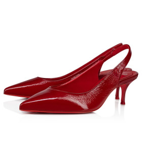 Christian Louboutin Sporty Kate Sling 55Mm Sling Back Pumps Vog Patent Leather Loubi