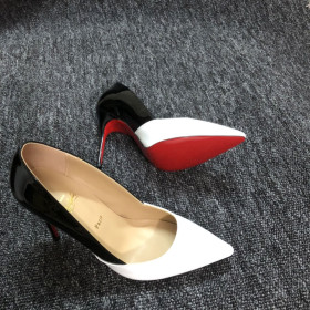 Christian Louboutin Stilettos Pumps Two Tones Nappa Leather Black White