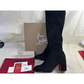 Christian Louboutin Stretchadoxa Botta Alta 70MM Boots Veau Velours Black