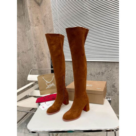 Christian Louboutin Stretchadoxa Botta Alta 70MM Thighboots Veau Velours Brown