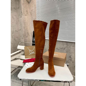 Christian Louboutin Stretchadoxa Botta Alta 70MM Thighboots Veau Velours Brown