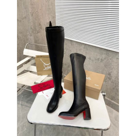 Christian Louboutin Stretchadoxa Botta Alta 70MM Thighboots Calf Leather Black