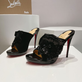 Christian Louboutin Submuline Mules 100mm Patent Leather Black