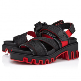 Christian Louboutin Summer Dune 35 Mm Sandals Nappa Leather Neopren And Ribbon Black