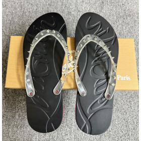 Christian Louboutin Super Loubi Flip Mules Rubber Black Transparent