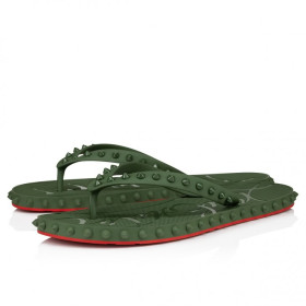 Christian Louboutin Super Loubi Flip Mules Rubber Vertlaine
