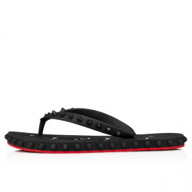 Christian Louboutin Super Loubi Flip Mules Rubber Black