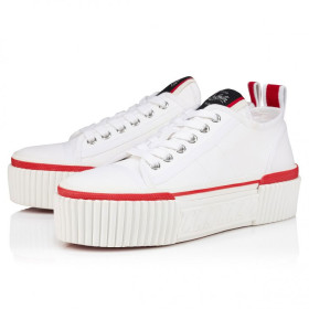Christian Louboutin Super Pedro 40mm Sneakers Olona Canva White