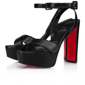 Christian Louboutin Supramariza 130 Mm Strappy Sandals Nappa Leather Black