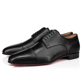 Christian Louboutin Surcity Derby Shoes Calf Leather Black