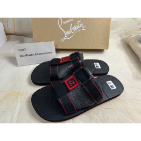 Christian Louboutin Surf Flat Sandals Rubber Black