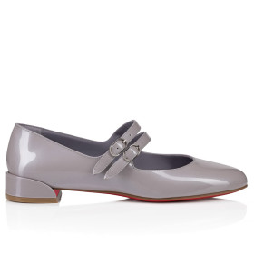 Christian Louboutin Sweet Jane Ballerina Flats Metallic Patent Calf Leather Mauve