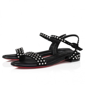 Christian Louboutin Sweet Jane Sandal Strass Boum Sandals Veau Velours And Strass Boom Black