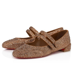 Christian Louboutin Sweet Jane Strass Ballerinas Veau Velours And Strass Nude 5