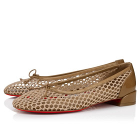 Christian Louboutin Sweetie Jane Mesh Ballerinas Mesh And Patent Calf Leather Lionne