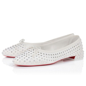 Christian Louboutin Sweetie Jane Strass Boum Ballerinas Crepe Satin Version Ivory