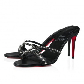 Christian Louboutin Tatoosh Spikes 85 Mm Mules Kid Leather And Spikes Black