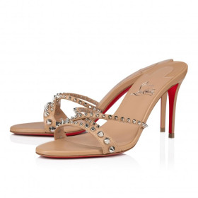 Christian Louboutin Tatoosh Spikes 85 Mm Mules Kid Leather And Spikes Blush