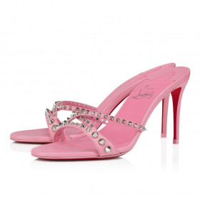Christian Louboutin Tatoosh Spikes 85 Mm Mules Kid Leather And Spikes Calipso
