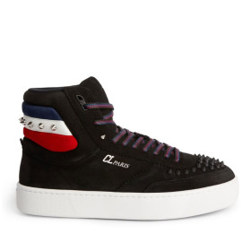 Christian Louboutin Top Rui Spikes High-top Sneakers Suede Black