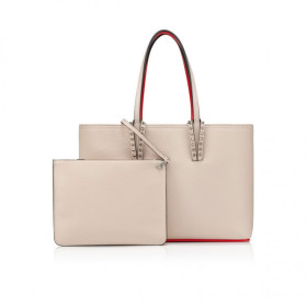 Christian Louboutin Tote Bag Grained Calf Leather Leche
