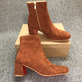 Christian Louboutin Turela Ankle Boots Veau Velours Brown