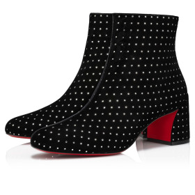 Christian Louboutin Turela Plum Strass 55 mm Low boots Velvet Black