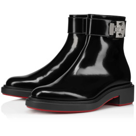 Christian Louboutin Urban Booty Lock Abrasivato Leather Black