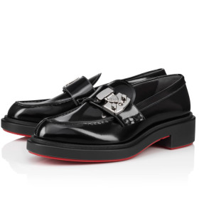 Christian Louboutin Urban Moc Lock Loafers Abrasivato Leather Black
