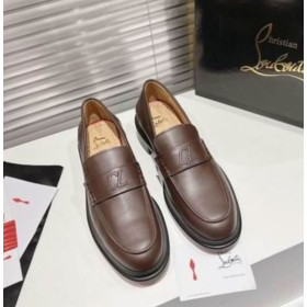 Christian Louboutin Urbino Moc Loafers Calf Leather Dark Brown