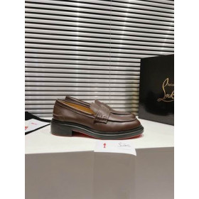 Christian Louboutin Urbino Moc Loafers Calf Leather Dark Brown