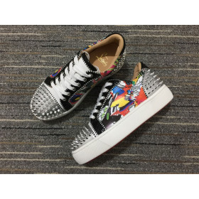 Christian Louboutin Vieirissima 2 Orlato Flat Patent Sapeur Sneakers Multicolor