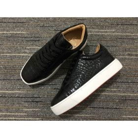Christian Louboutin Vieirissima Sneakers Alligator Embossed Calf Black