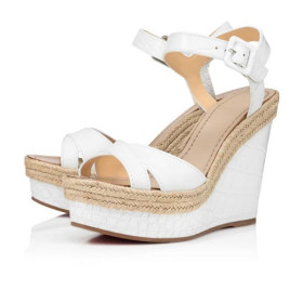 Christian Louboutin Wedge Almerio 120 mm Bianco Calf