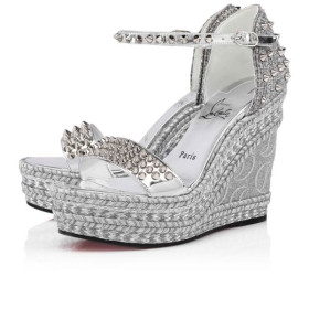 Christian Louboutin Wedge Madmonica 120 mm Silver/lin Silver Calf