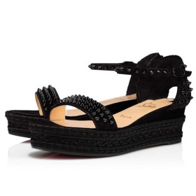 Christian Louboutin Wedge Madmonica 60 mm Version Black Suede Calfskin