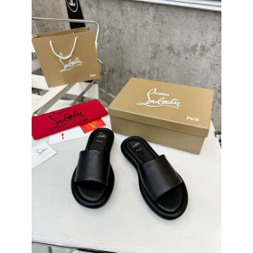Christian Louboutin Women Slippers Sandals Nappa Leather Black