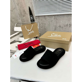 Christian Louboutin Women Slippers Sandals Veau Velours Black