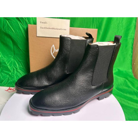 Christian Louboutin Alpinosol Black Leather Chelsea Boots