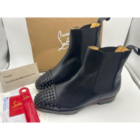 Christian Louboutin Boot Melon Spikes Black/black Mat Calf