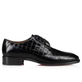 Christian Louboutin Chambeliss Derbies Alligator Embossed Calf Leather Black