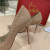 Christian Louboutin Anjalina Spike Pump Studded Nude Patent Leather