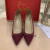Christian Louboutin Anjalina Spike Pumps Suede Burgundy