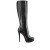Christian Louboutin Bianca Botta 140MM Black Calf Leather Knee Boots