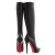 Christian Louboutin Bianca Botta 140MM Black Calf Leather Knee Boots