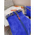 Christian Louboutin Chain Booty Ankle Boots 100mm Velvet Blue